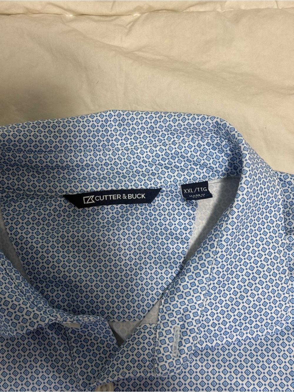 Cutter & Buck Light Blue Micro-Pattern Polo - Picture 4 of 5